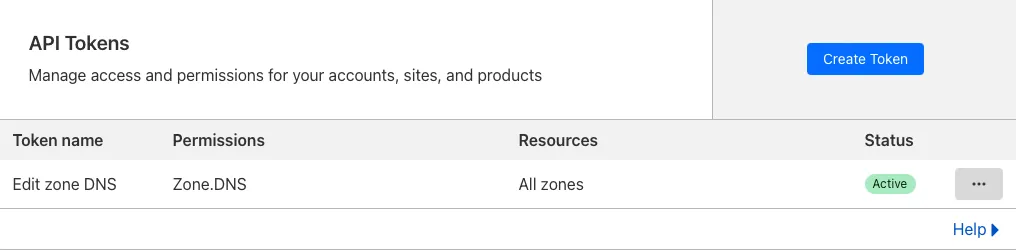 Wildcard Cloudflare API token
